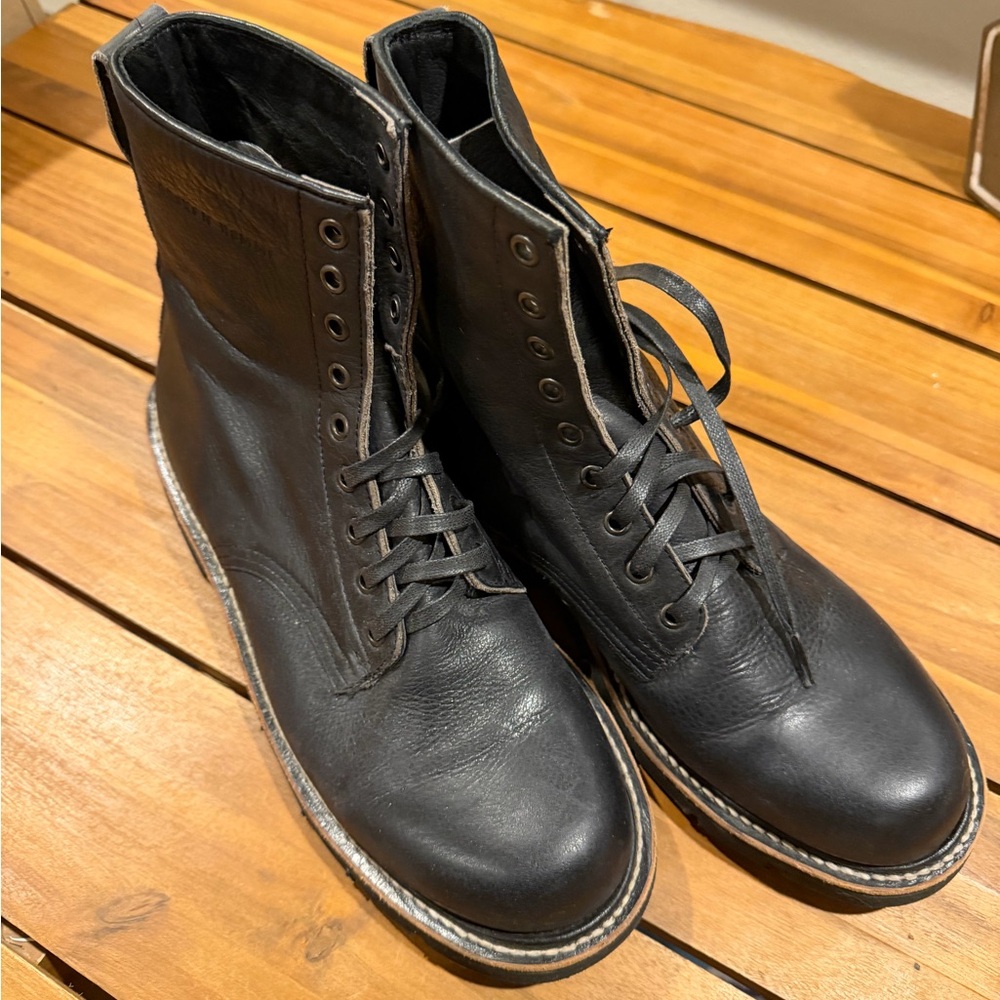 Classic Black Leather Men's Broken Homme Size 11.5 Boots